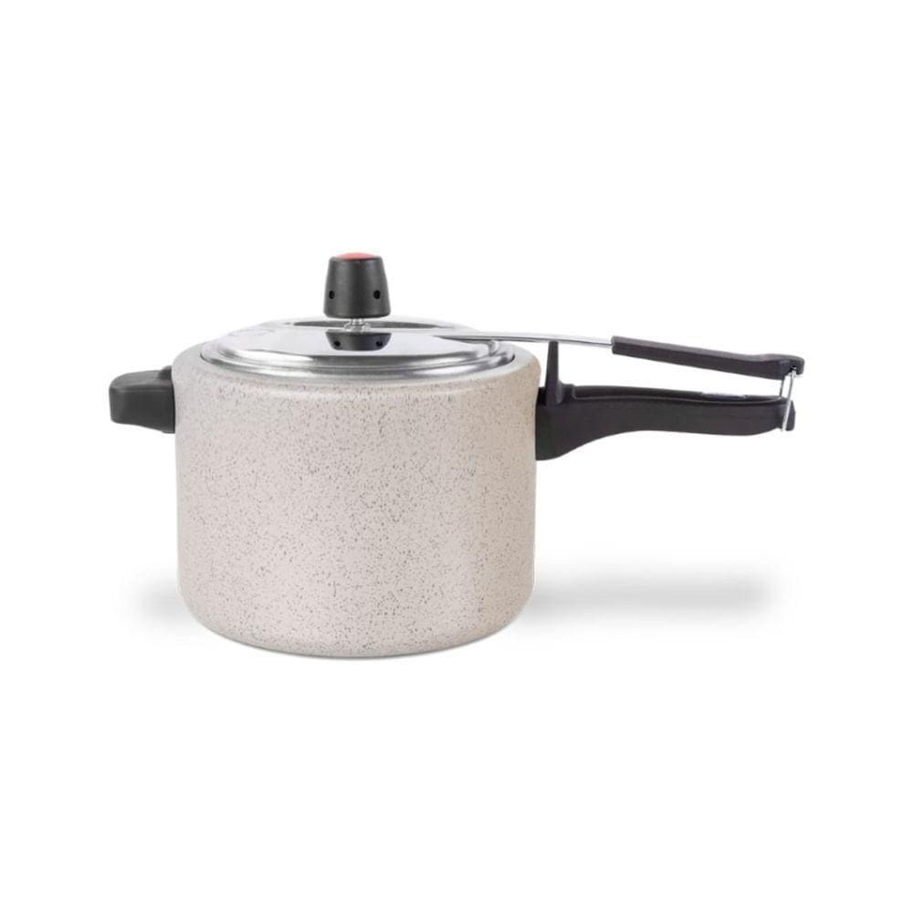 Panela De Pressão 20 Cm 4,5 L Revestimento Cerâmico Mineral Resist Cor Vanilla Linha Ceramic Life Vapt Brinox Vanilla