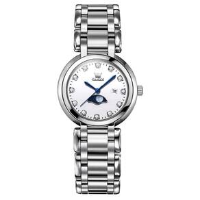 Relógio De Pulso Feminino Lua Minimalista Em Aço Inoxidável Prata