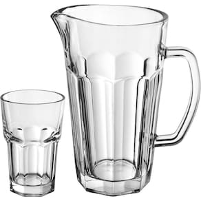 Jogo 7 Peças Jarra/copos água Suco Para Refresco Home&co Eco Crystal 1l/300ml Transparente