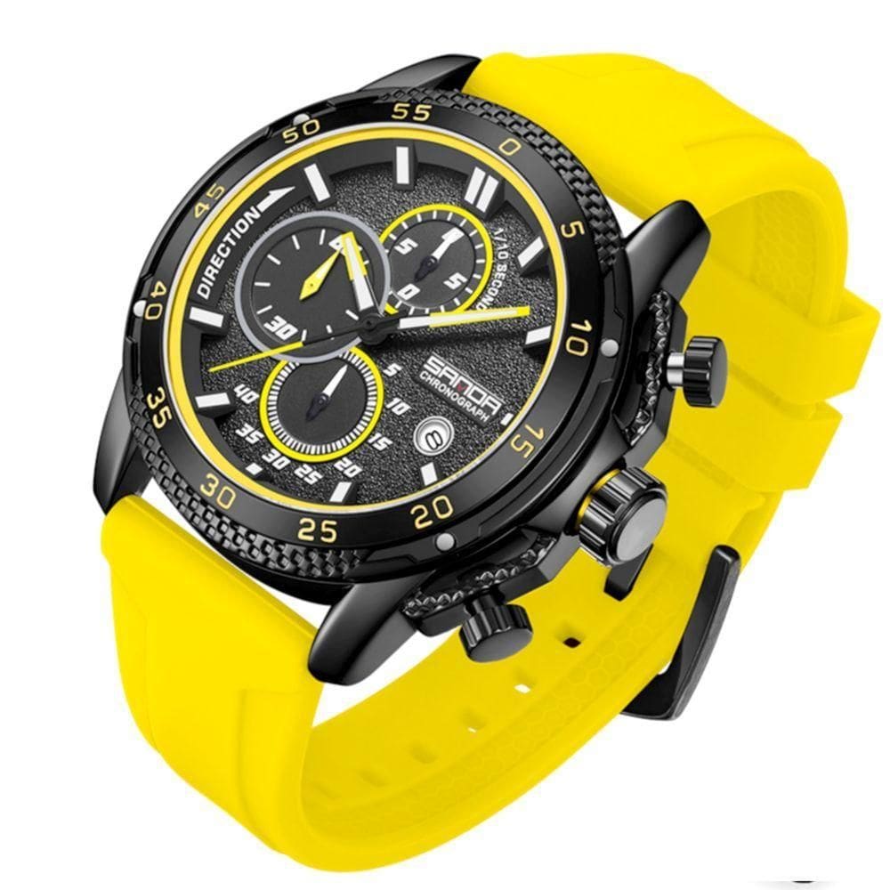 Relógio Masculino De Silicone Quartzo Esportivo 3atm Amarelo