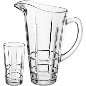 Jogo 7 Peças Jarra/copos Para Refresco Suco água Home&co Vidro 1l/300ml Transparente