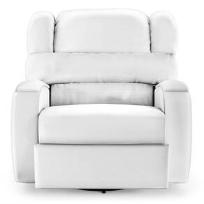 Poltrona Do Papai Reclinável Napoli Glider Giratória Pu Fh1 Branco