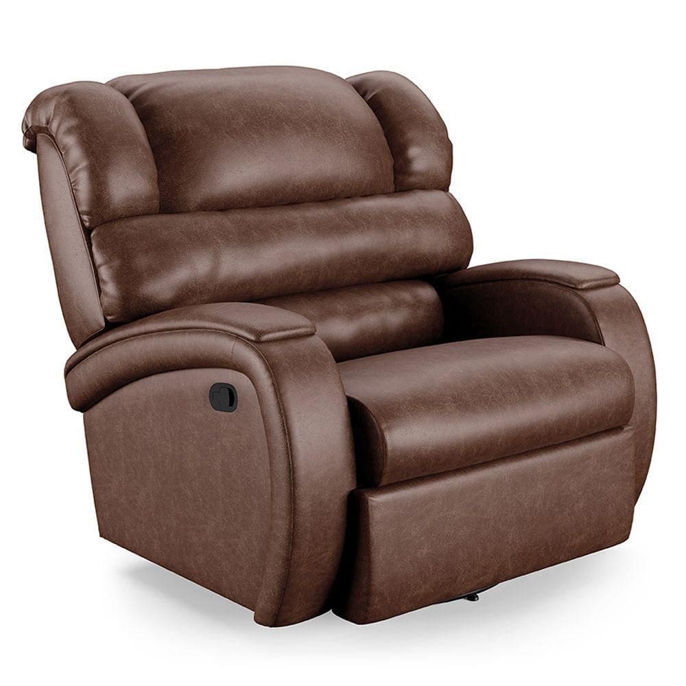 Poltrona Papai Reclinável Napoli Glider Girat. Massagem Pu Marrom Brilho Fh1