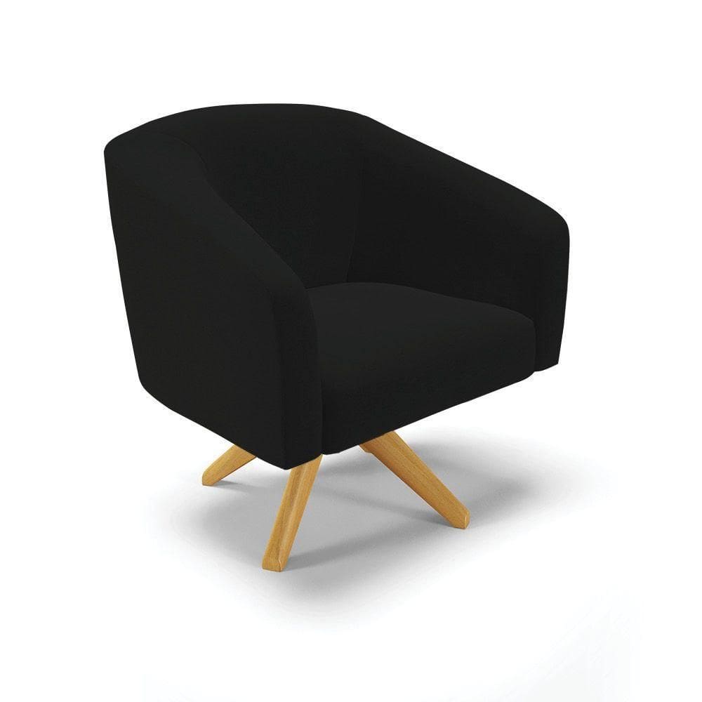 Cadeira Sala De Jantar Giratória Ma30 Stella Linho D03 - D`rossi Cor Preto