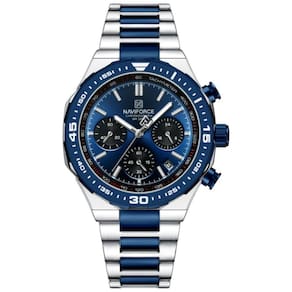 Relógio De Quartzo Masculino Com Pulseira De Aço Inoxidável Esportivo Impermeável Azul