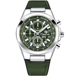 Relógio De Quartzo Masculino Design Esportivo Com Cronógrafo Impermeavel 3atm Verde