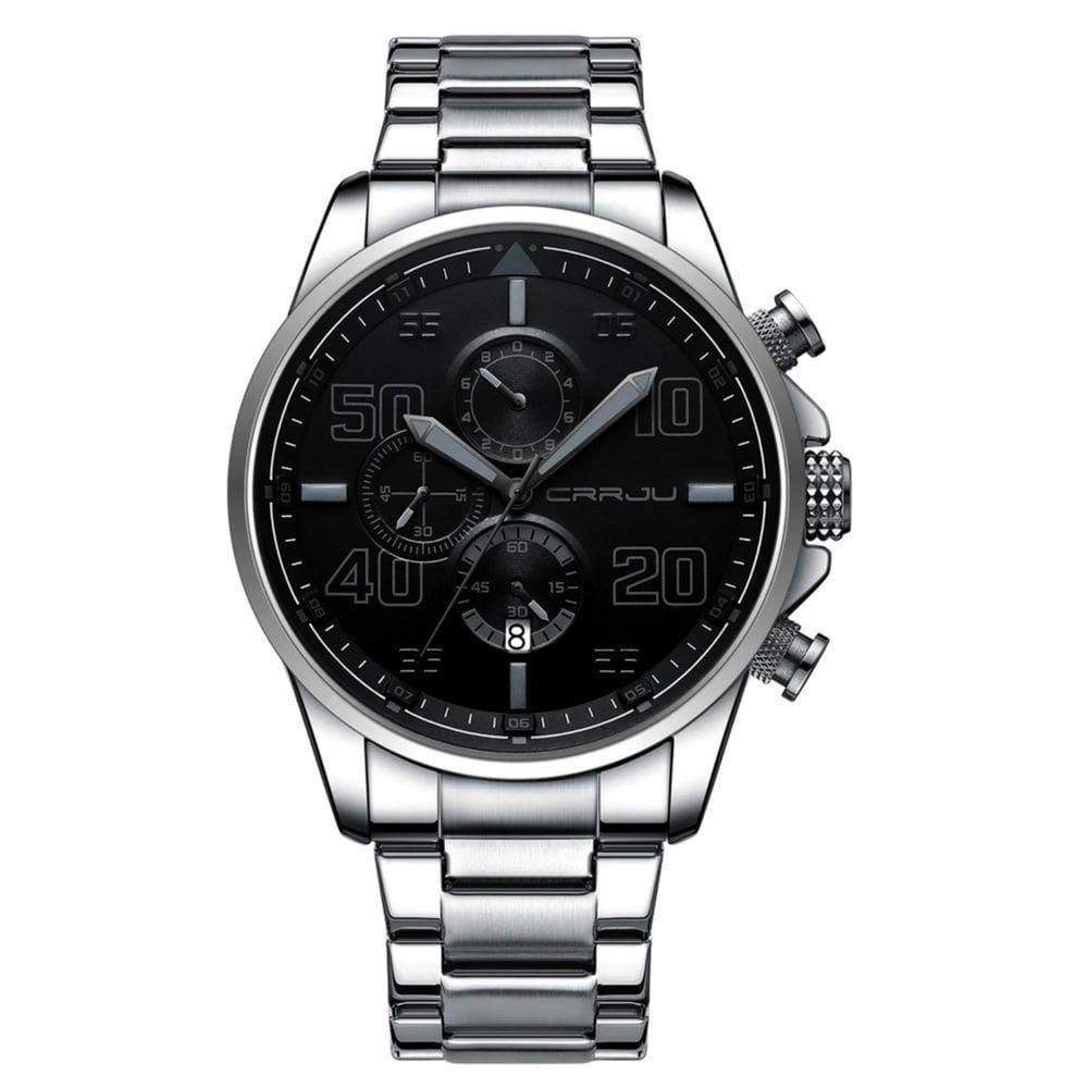 Relógio De Pulso Masculino Quartzo Design Dial Grande Esportivo Impermeavel 3atm Prata