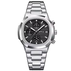 Relógio De Pulso Masculino Analógico Com Pulseira De Aço Inoxidável Impermeável 3atm Preto