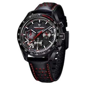Relógio De Quartzo Design Lunar Masculino Esportivo Com Cronógrafo Impermeavel Vermelho