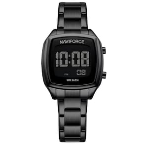 Relógio Digital Feminino Em Aço Inoxidável Design Casual Fashion Preto