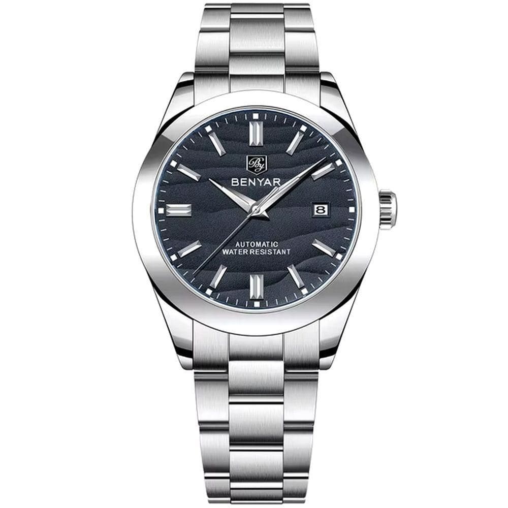 Relógio Automático Masculino Desert Dial Design Em Aço Inoxidável Impermeavel Preto