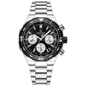 Relógio De Quartzo Masculino Com Pulseira De Aço Inoxidável Esportivo Impermeável Prata
