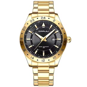Relógio De Pulso Masculino Quartzo Design Esportivo Impermeavel 3atm Data Automatica Preto Dourado