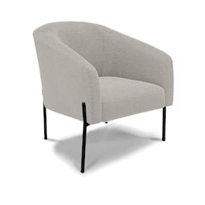 Cadeira Sala De Jantar Pé De Ferro Preto Stella Bouclê D03 - D`rossi Cor Cinza