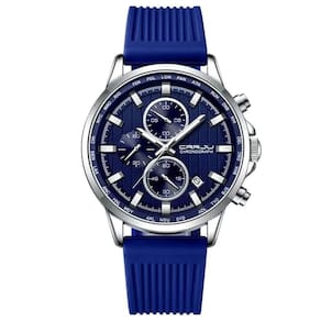 Relógio De Pulso Quartzo Masculino Design Esportivo 3atm Impermeável Azul