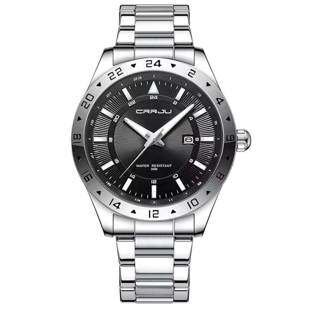 Relógio De Pulso Masculino Quartzo Design Esportivo Impermeavel 3atm Data Automatica Prata
