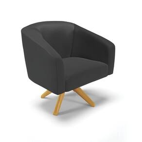 Cadeira Sala De Jantar Giratória Ma30 Stella Sintético D03 - D`rossi Cor Preto
