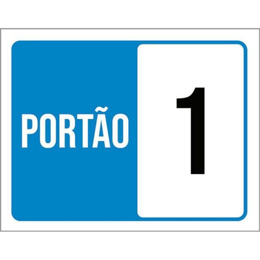 Kit 3 Placas Portão Azul 1