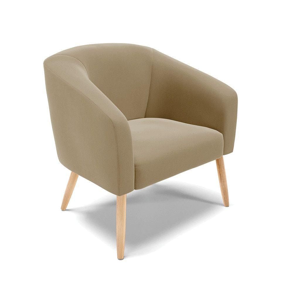 Cadeira Sala De Jantar Pé Palito Natural Stella Suede D03 - D`rossi Cor Marrom Rato