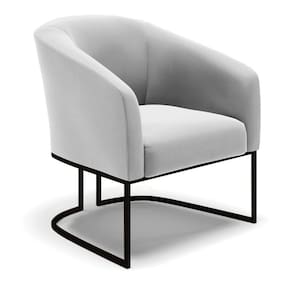 Cadeira Sala De Jantar Base Industrial Preto Stella Suede D03 - D`rossi Cor Cinza