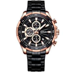 Relógio De Pulso Masculino Esportivo Resistente à água Pulseira De Aço Inoxidável Preto