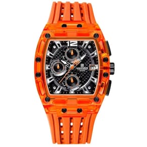 Relógio De Pulso De Silicone Tonneau Relógio Esportivo Impermeavel 3atm Laranja