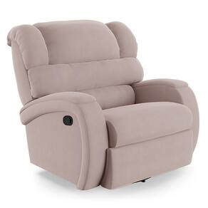 Poltrona Do Papai Reclinável Napoli Glider Giratória Massagem Veludo Rosê Fh1