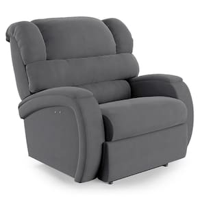 Poltrona Do Papai Reclinável Napoli Power Touch Veludo Fh1 Cinza