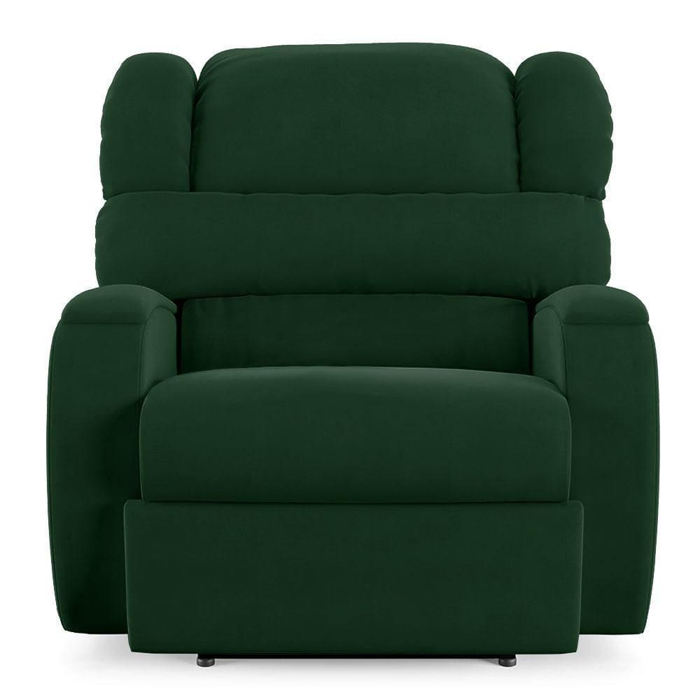 Poltrona Do Papai Reclinável Napoli Power Elétrica Veludo Verde Fh1