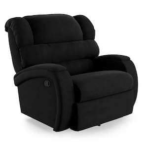 Poltrona Do Papai Reclinável Napoli Glider Giratória Veludo Fh1 Preto