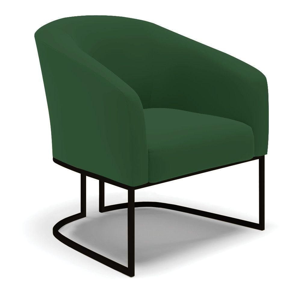 Cadeira Sala De Jantar Base Industrial Preto Stella Veludo D03 - D`rossi Cor Verde