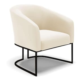 Cadeira Sala De Jantar Base Industrial Preto Stella Veludo D03 - D`rossi Cor Bege