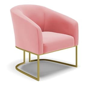 Cadeira Sala De Jantar Base Industrial Dourado Stella Suede D03 - D`rossi Cor Rose