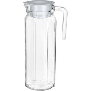 Jarra Suco água Home&co Tampa Branca Vidro 1l 24x8x8cm Transparente