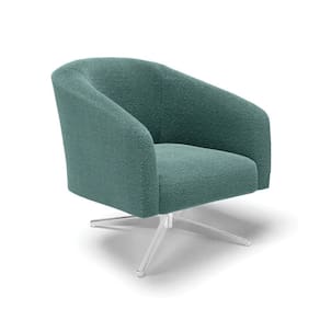 Cadeira Sala De Jantar Giratória Base Cromada Stella Bouclê D03 - D`rossi Cor Menta