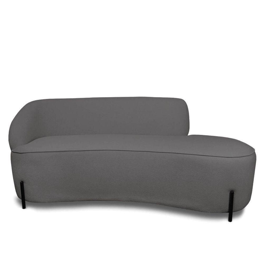 Sofá 4 Lugares Orgânico 220cm Pé Ferro Pto Morgan Bouclê L01 - D`rossi Cor Grafite