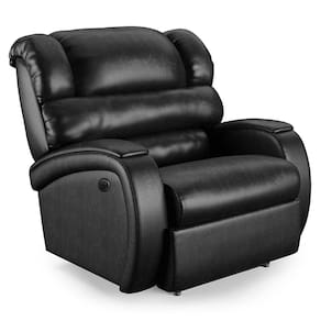 Poltrona Do Papai Reclinável Napoli Power Elétrica Pu Brilho Fh1 Preto