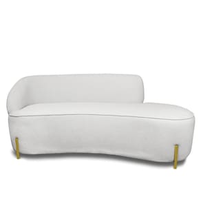 Sofá 4 Lugares Orgânico 220cm Pé Ferro Dou Morgan Bouclê L01 - D`rossi Cor Cinza