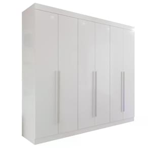 Guarda Roupa 6 Portas 4 Gavetas Uberaba Valverde Branco
