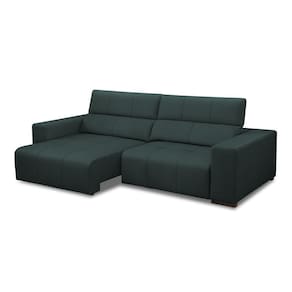 Sofá Decorativo Barbosa 5 Lugares Sala De Estar 290cm Reclinável E Retrátil Couro Verde Musgo