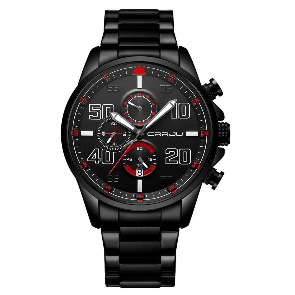 Relógio De Pulso Masculino Quartzo Design Dial Grande Esportivo Impermeavel 3atm Vermelho