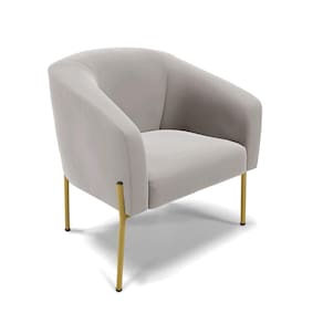 Cadeira Sala De Jantar Pé De Ferro Dourado Stella Veludo D03 - D`rossi Cor Cinza