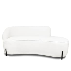 Sofá 3 Lugares Orgânico 180cm Pé Ferro Pto Morgan Bouclê L01 - D`rossi Cor Off White
