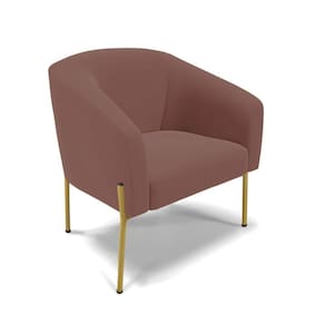 Cadeira Sala De Jantar Pé De Ferro Dourado Stella Veludo D03 - D`rossi Cor Rose