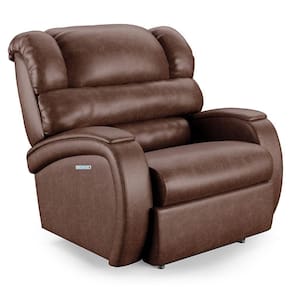 Poltrona Papai Reclinável Napoli Elétrica Botão Led Massagem Pu Brilho Fh1 Marrom