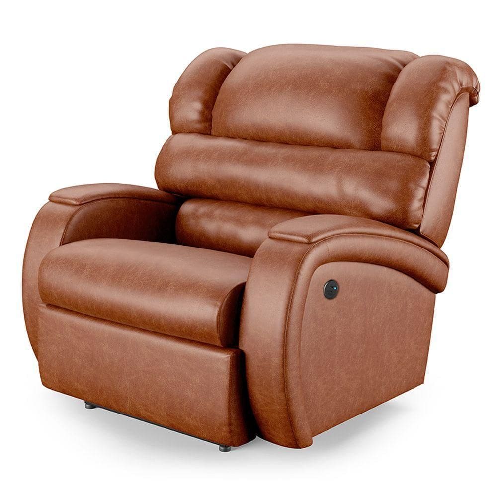 Poltrona Papai Reclinável Napoli Contr Power Elétrico Usb Pu Brilho Fh1 Caramelo