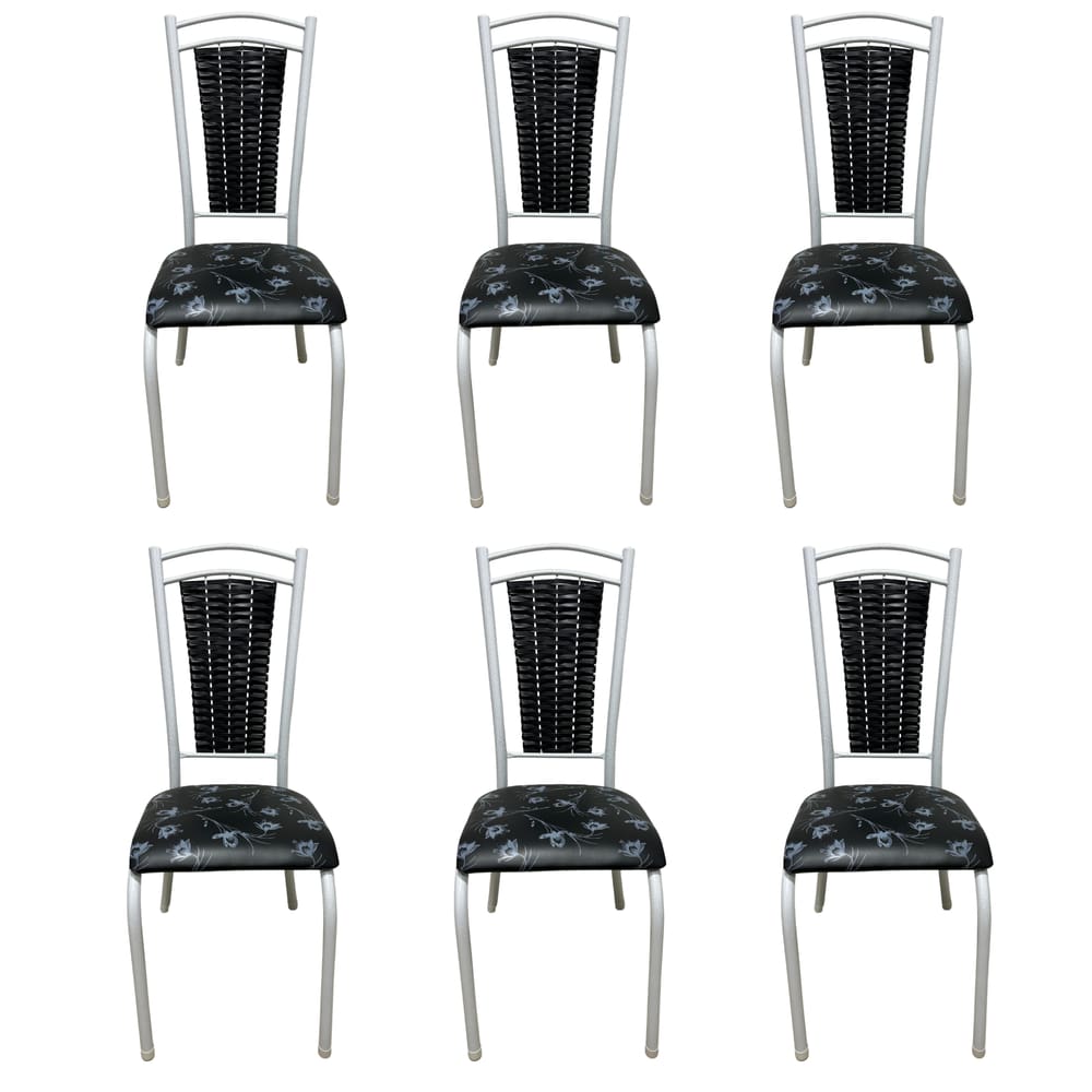 Kit 6 Cadeiras Cozinha Paris Aço Tubolar Confortável Jantar