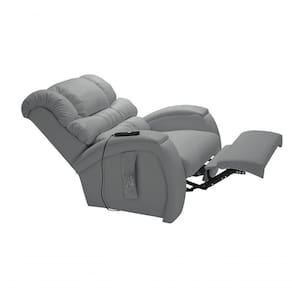 Poltrona Reclinável Cadeira Imperial Para Idoso Motorizada Corano Gravidade Zero Massageadora Império Cinza