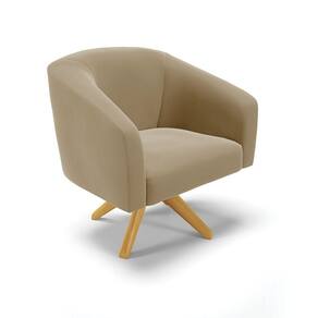 Cadeira Sala De Jantar Giratória Ma30 Stella Suede D03 - D`rossi Cor Marrom Rato