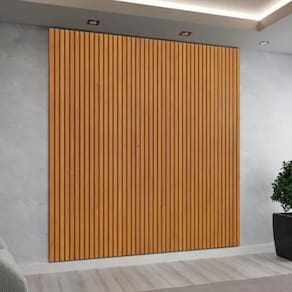 Painel Ripado Paris Mavaular 2,32m X 2,17m Para Tv Até 75" Cor:naturalle